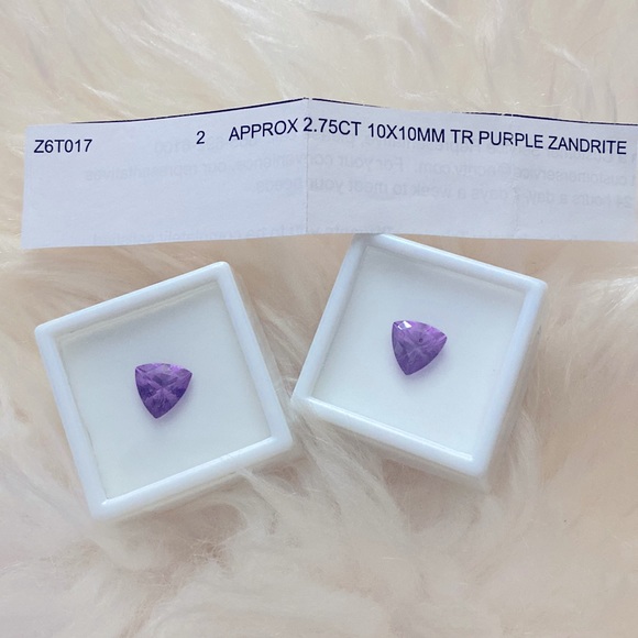 🆕2 Estate Trillion Cut Genuine Zandrite Stones, 2.75 ctw Each - Picture 3 of 4